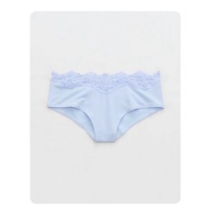NWT Aerie Superchill Cotton Ruched Lace Trim Cheeky Panty